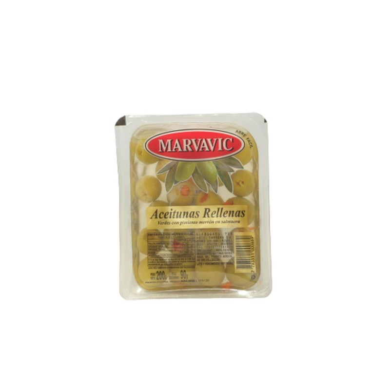 ACEITUNA MARVAVIC RELLENA C/M'2'BANDEJA 15x200cc        