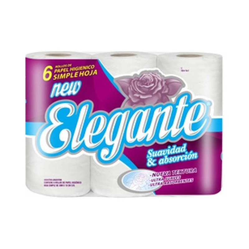 PAPEL  HIGIENICO ELEGANTE BCO 8X6x30MTS             