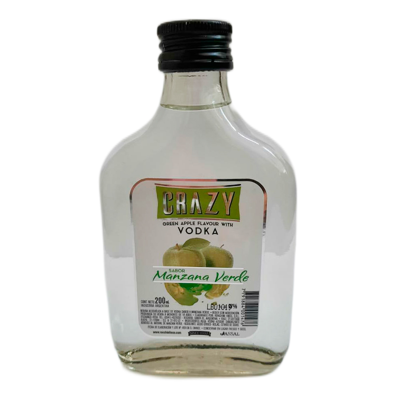 CRAZY VODKA SAB. MANZANA VERDE 12X200cc