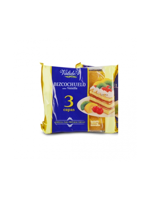VALIDO BIZCOCHUELO 3 CAPAS VAINILLA 10X500GS