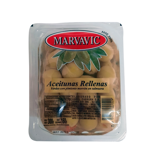 [00554        ] ACEITUNA RELLENA C/MORRON 10X300cc. MARVAVIC      