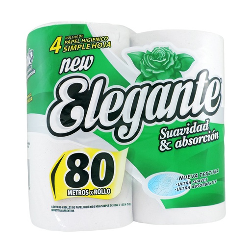 [00605        ] PAPEL HIGIENICO ELEGANTE BCO 10x4x80MTS