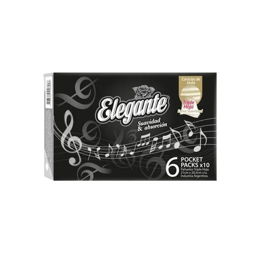 [586] PAÑUELOS ELEGANTE TRIPLE HOJA X 6UNI